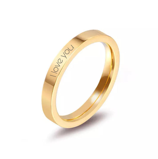 Ring perfect for name or text personalized stainless steel