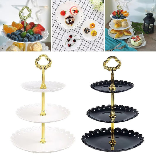 3 Tier Cake Stand Fruit Plate Tray Display Birthday Party Dessert Wedding
