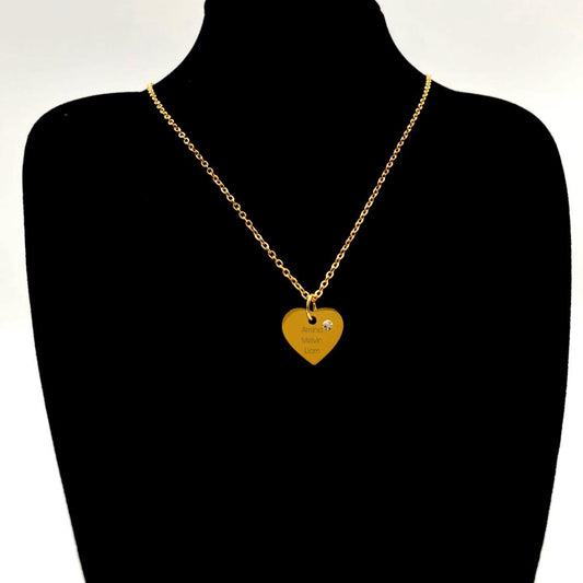 Heart with diamond engraved name date message image