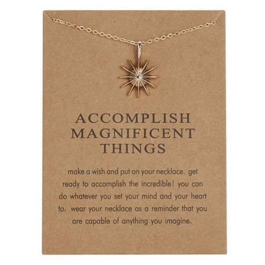 Accomplish Magnificent things - necklace 18K gold plated gift valentines