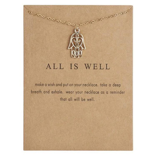 All is well - necklace 18K gold plated gift valentines