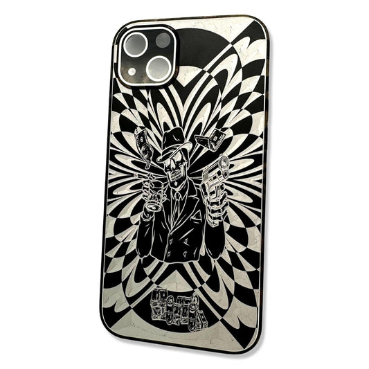 Aluminium skal alla iPhone 14 modeller 3D pengar pistol dricka