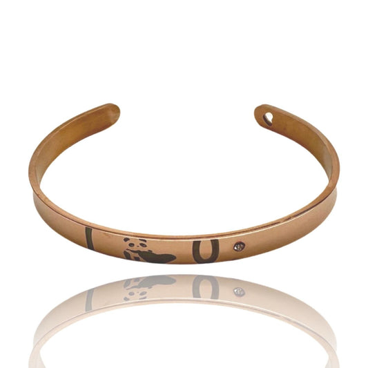 Armband ''I love U'' med panda hjärta valentines dag roséguld