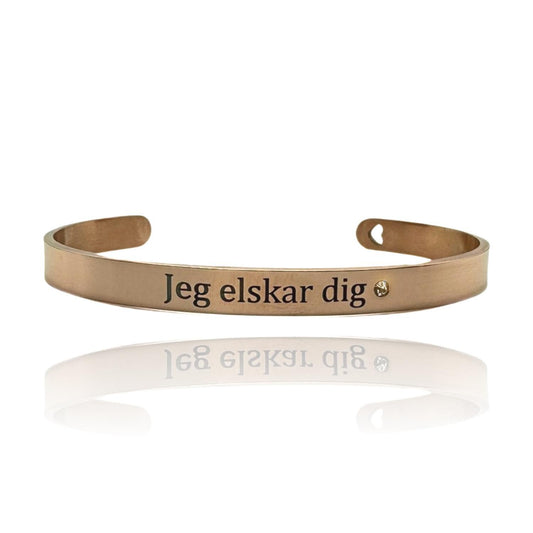 Bracelet ''Jeg elsker dig'' with heart stone valentine's day danish