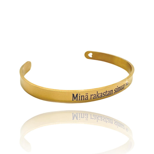 Bracelet ''Minä rakastan sinua'' with heart stone Valentine's Day