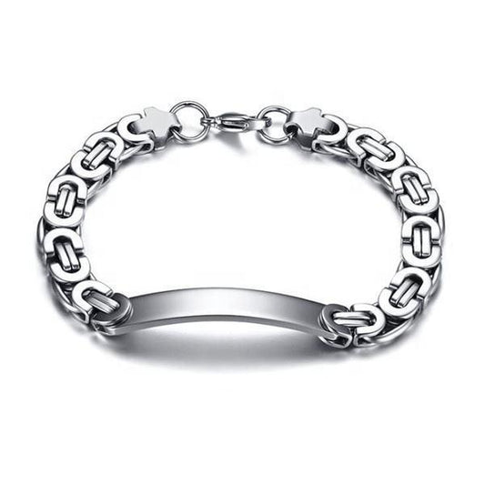 Bracelet stainless steel for men choose text or image stainless steel