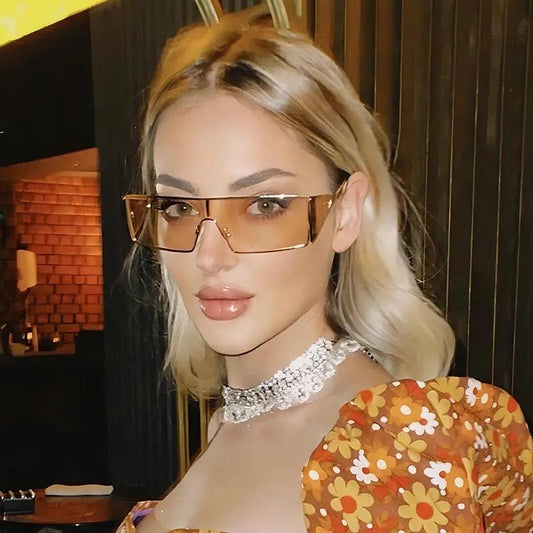 Champagne colored unique glasses seen on celebrities in 2022