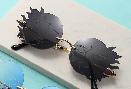Cool sun shaped sunglasses ladies oversized UV400 unique