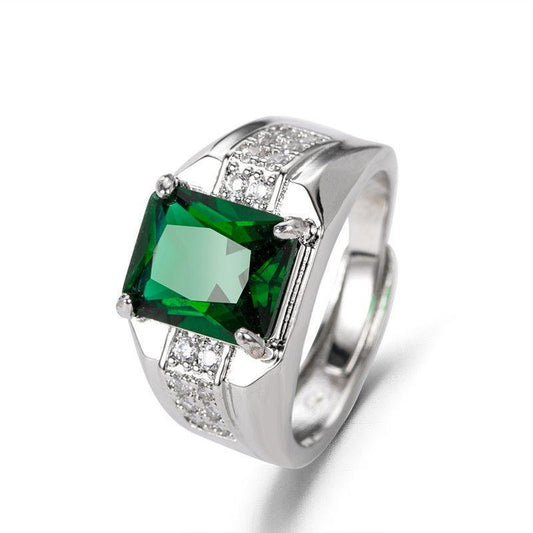 Elegant ring for men in gold green & blue royal style