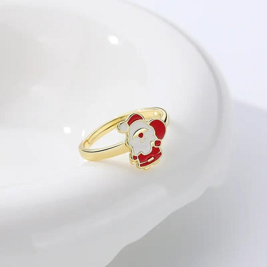 Nice funny ring with Santa and sack Christmas present