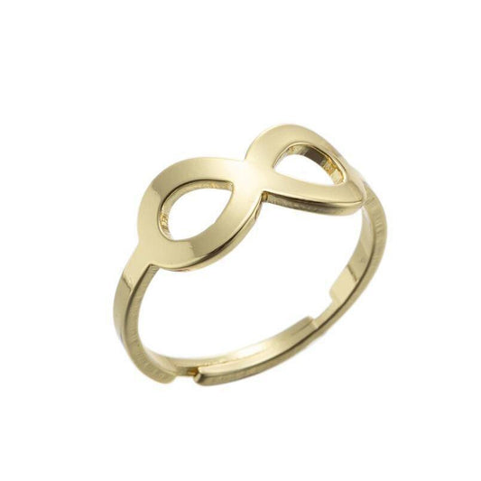 Gold-plated ring with eternity symbol fits all gold-plated