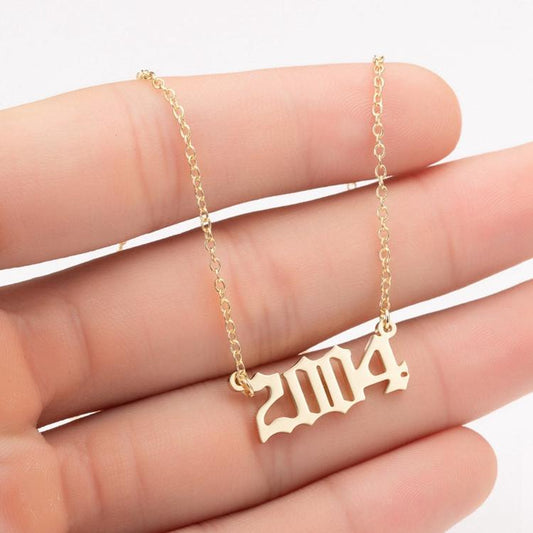 Gold plated necklace chain year 2004 unisex cool unique