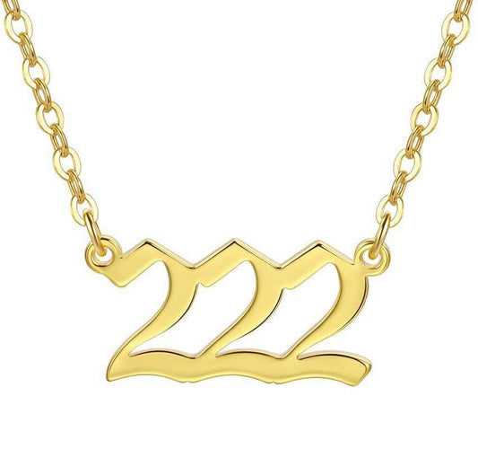 Gold plated necklace angel number 222 meaning gift spiritual