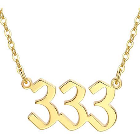 Gold plated necklace angel number 333 meaning gift spiritual