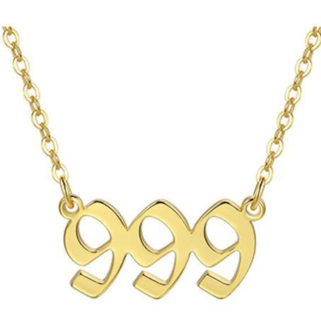 Gold plated necklace angel number 999 meaning gift spiritual