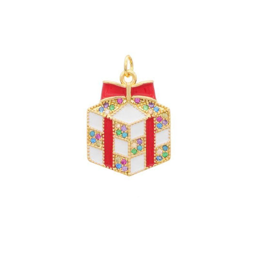 Gold-plated jewelry package for Christmas Christmas gift enamel rhinestones