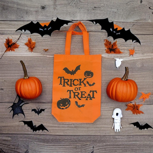 Halloween-påse trick or treat orange för godis och annat