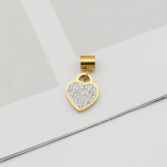 Necklace with heart in strass diamonds with chain gift love