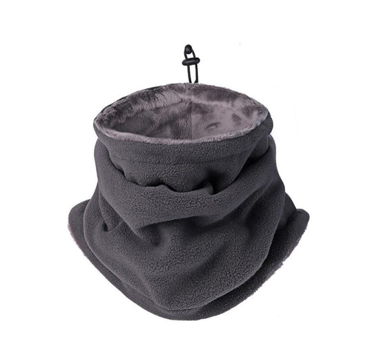 2 in 1 scarf and hat for running cycling outdoors with fur inside