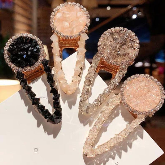 Handgjorda hårklämmor med stora stenar och diamanter