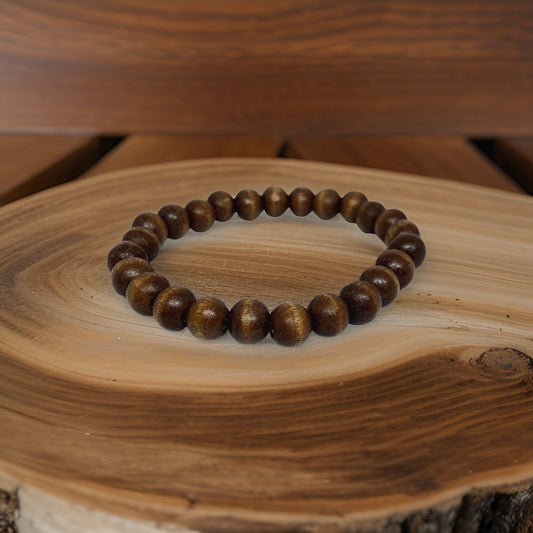 Handmade bracelet for men wooden beads in brown bohemian