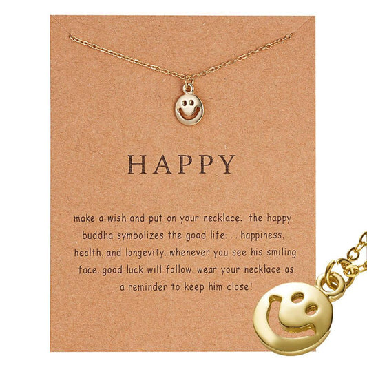 Happy - necklace with happy Buddha 18K gold plated gift valentines
