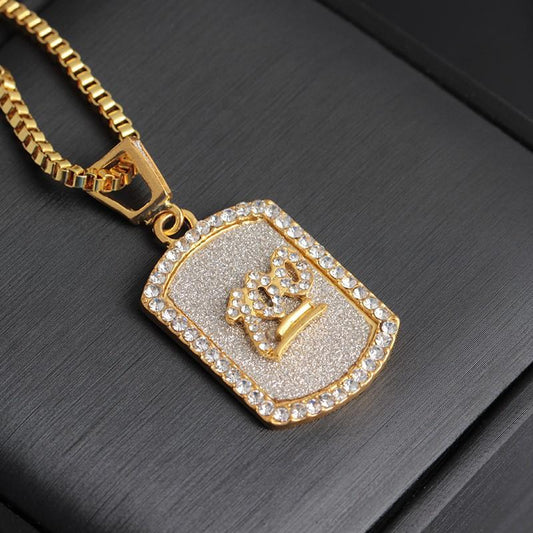 Hip hop chain military badge 100 in gold and diamonds