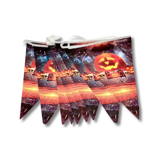 Lång halloween girlang läskig med pumpor fest döskalle