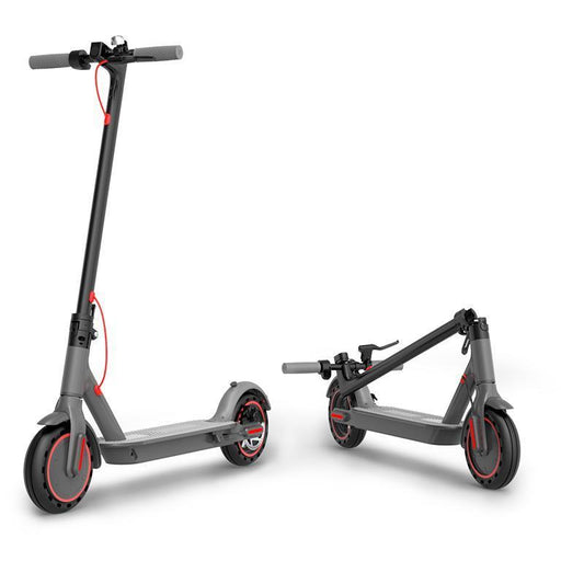Lätt fällbar elscooter m app farthållare 30 km/h lampor fram & bak