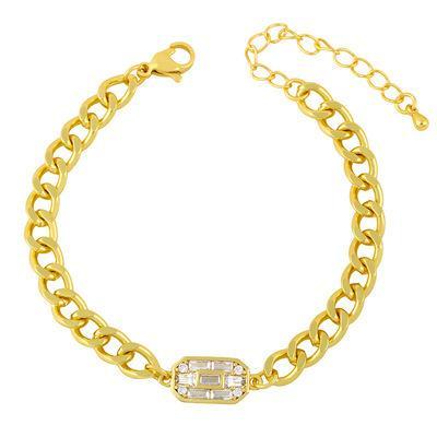 Luxurious 18K gold-plated bracelet with zircon cubes Hip hop