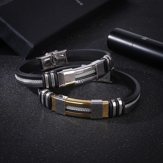 Luxurious Handmade Steel bracelet for men in gold and silver