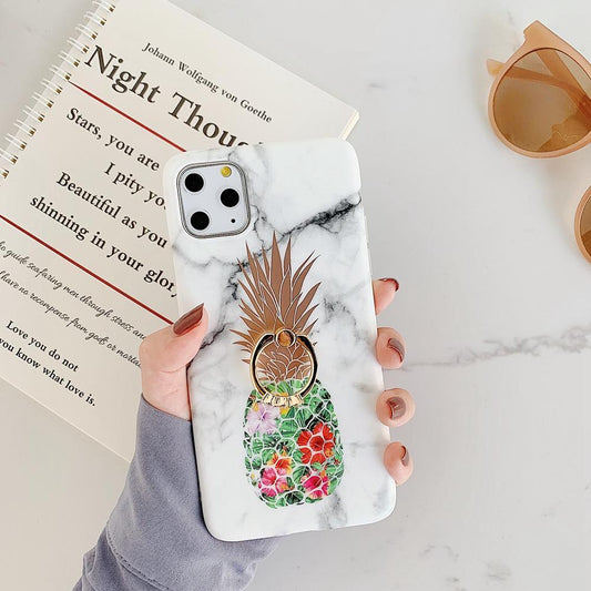 Marble case iPhone11 PRO + pineapple + ring