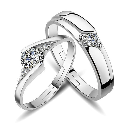Matching 925 Silver Rings Valentine's Day Gift Adjustable