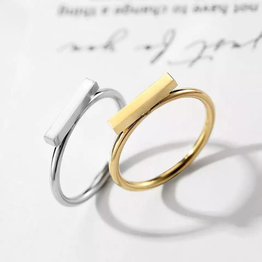 Minimalist ring in gold or silver gilded stainless steel