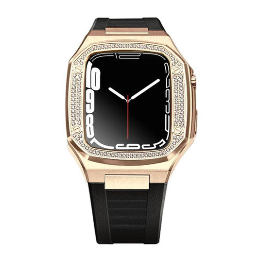 Apple Watch 7 41 mm Lyx-fodral & band med strass diamanter
