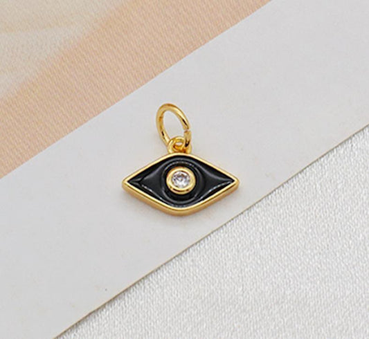 Evil eye nazar black, red, white eye with chain 18k gold plated