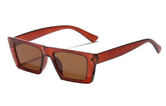 Red classic retro style square sunglasses