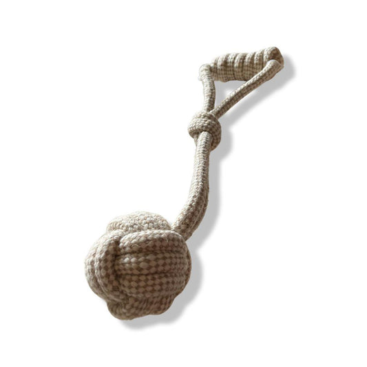 Repleksak till hund med knut och handtag naturligt material