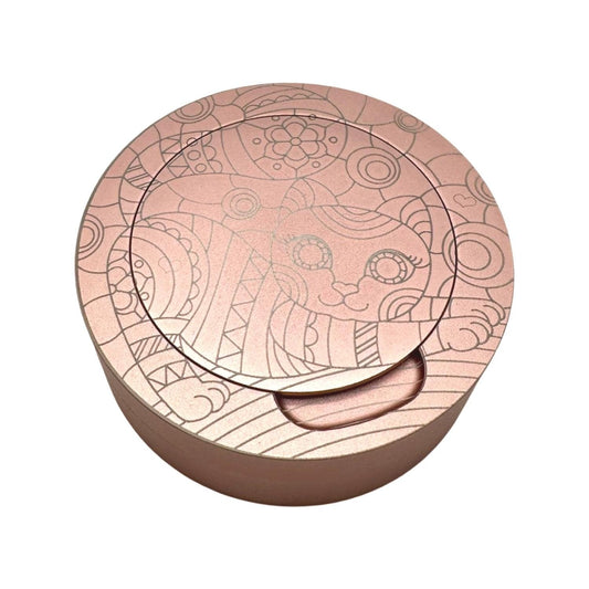 Rosa snusdosa i aluminium med katt mönster gåva snus