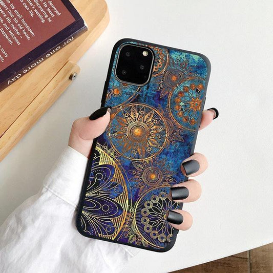 Samsung S22, Plus & Ultra skal orientaliskt blått mönster