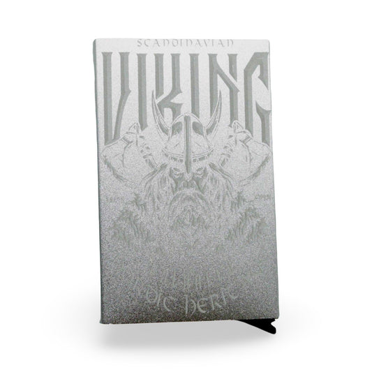 Scandinavian Viking korthållare för viktiga kort present silver