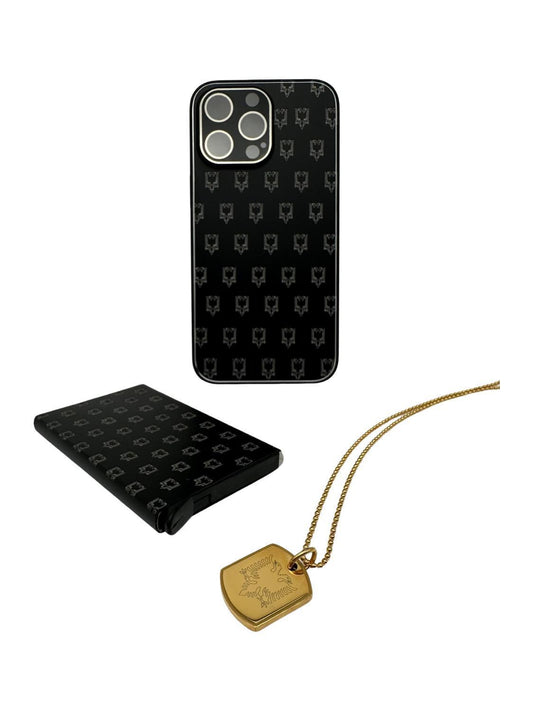 Shenja e flamurit albansk örn plånbok halsband mobilskal iPhone 14
