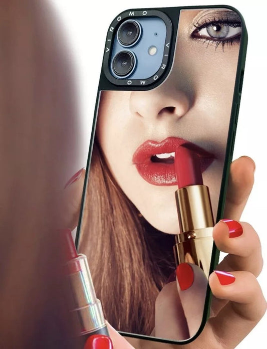 Skal till iPhone 15, Pro & Max spegelglas spegel smink makeup