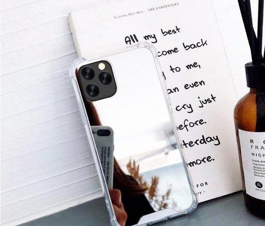 Skal till iPhone 15, Pro & Max spegelglas spegel smink makeup