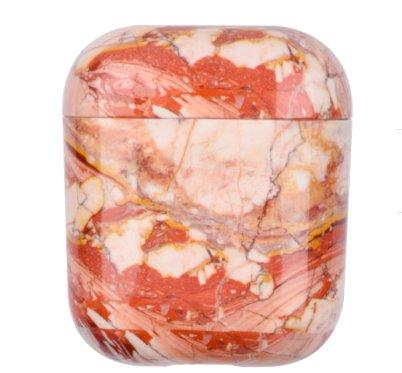 Protection for Airpod case in red marble pattern