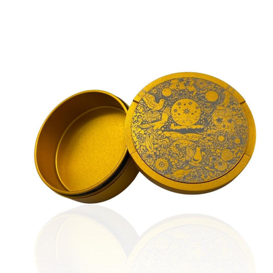Snusdosa i aluminium för alla snus-Måne, fåglar och stjärnor