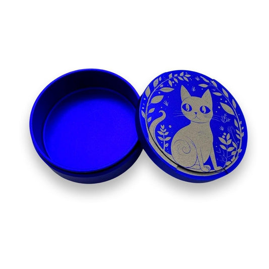 Snuff box in blue aluminum for all snuff cats in nature