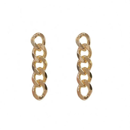 Stylish earrings with long chains gold silver trend luxury
