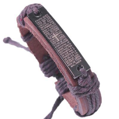 Stylish Handmade Bracelet with Christian Cross Religion