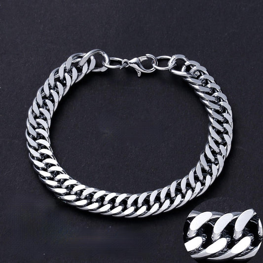 Stylish titanium bracelet for men in gray silver punk